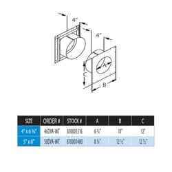 DuraVent DirectVent 6-5/8 in. D Aluminum/Galvanized Steel Flue Thimble
