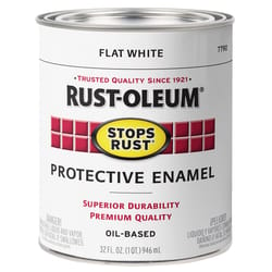 Rust-Oleum Stops Rust Indoor and Outdoor Flat White Oil-Based Protective Paint 1 qt