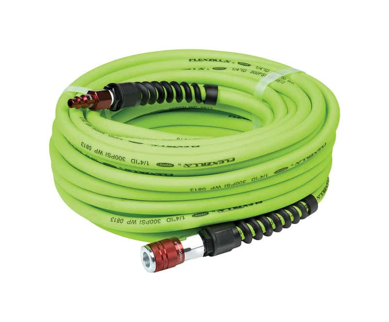 Flexzilla 50 ft. L x 1/4 in. Dia. Pro Hybrid Polymer Air Hose Kit 300 psi Green Ace Hardware