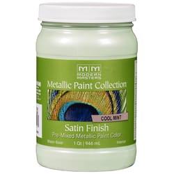 Modern Masters Satin Cool Mint Water-Based Metallic Paint Exterior and Interior 32 qt