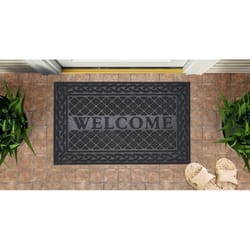 Superio Brand 18 in. W X 30 in. L Black Lattice Coir/Rubber Door Mat