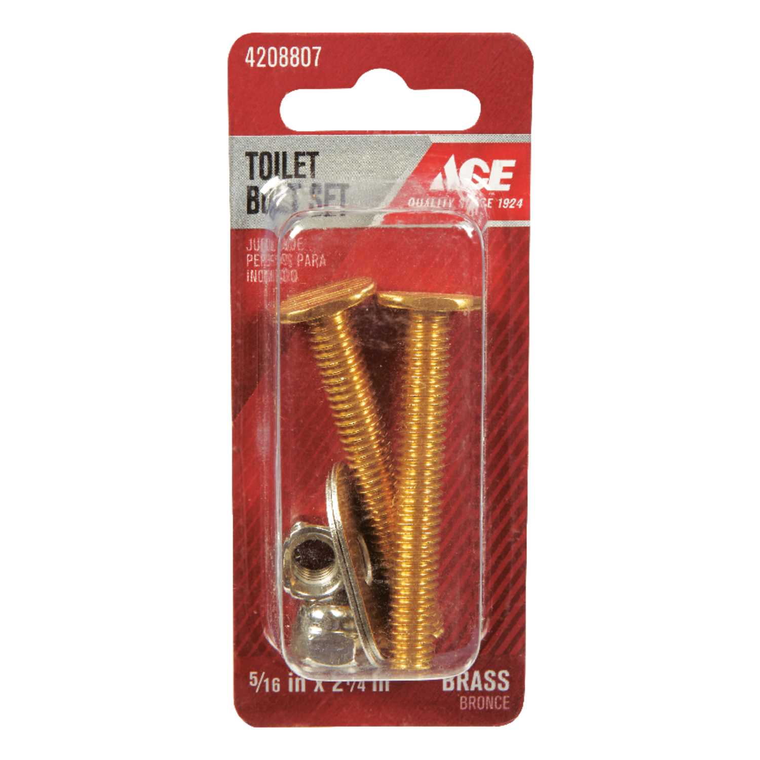 Ace Toilet Bolt Set Brass Ace Hardware