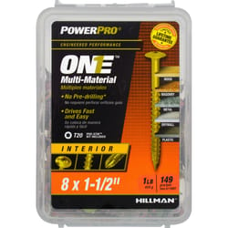 HILLMAN Power Pro No. 8 Ga. X 1-1/2 in. L Star Wafer Head Coarse Multi-Material Screws