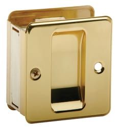 Schlage 2.5 in. D X 2.25 in. L Bright Brass Gold Solid Brass Pocket Door Pull 1 pc