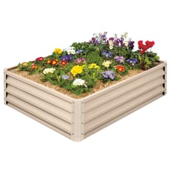 Stratco 12 in. H X 35 in. W Metal Raised Garden Bed Beige