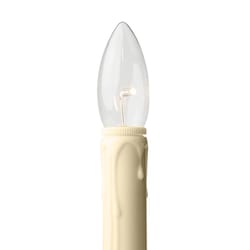 Celestial Lights Brass/White no scent Scent LED Battery Operated Taper Candle