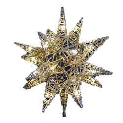 Celebrations LED Gold Microdot Star Tree Topper 10 in.