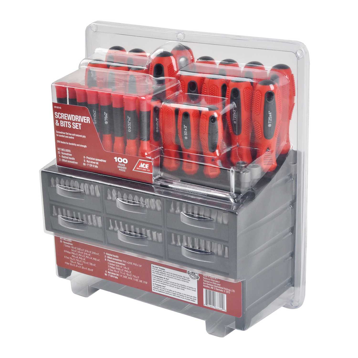 Ace 100 pc. Ratcheting Screwdriver and Bit Set Ace Hardware