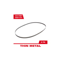 Milwaukee 44.9 in. L X 0.5 in. W X 0.02 in. thick T Bi-Metal Band Saw Blade 18 TPI Raker teeth 3 pk