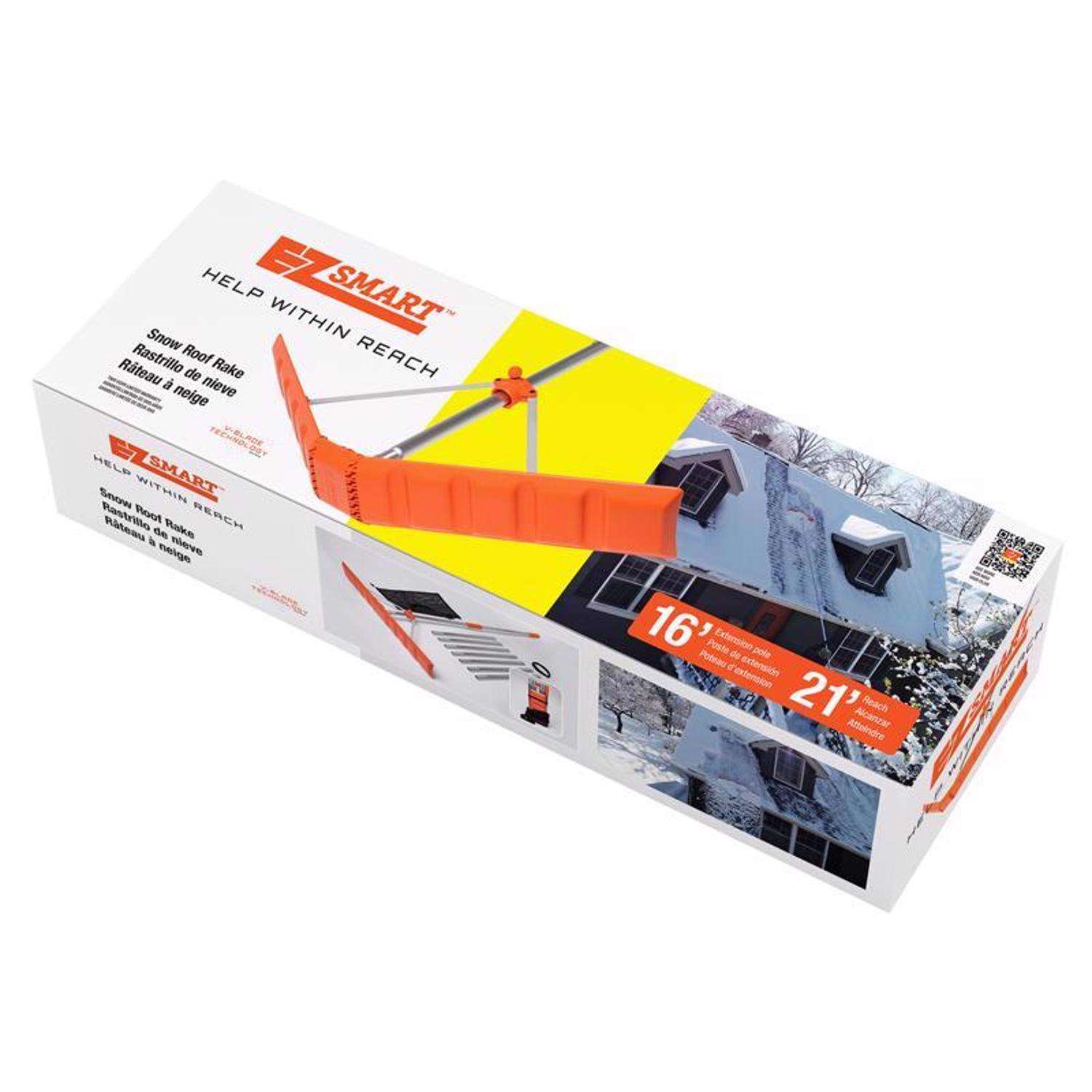 EZ Smart Tools 36 in. W X 16 ft. L Poly Roof Rake Ace Hardware