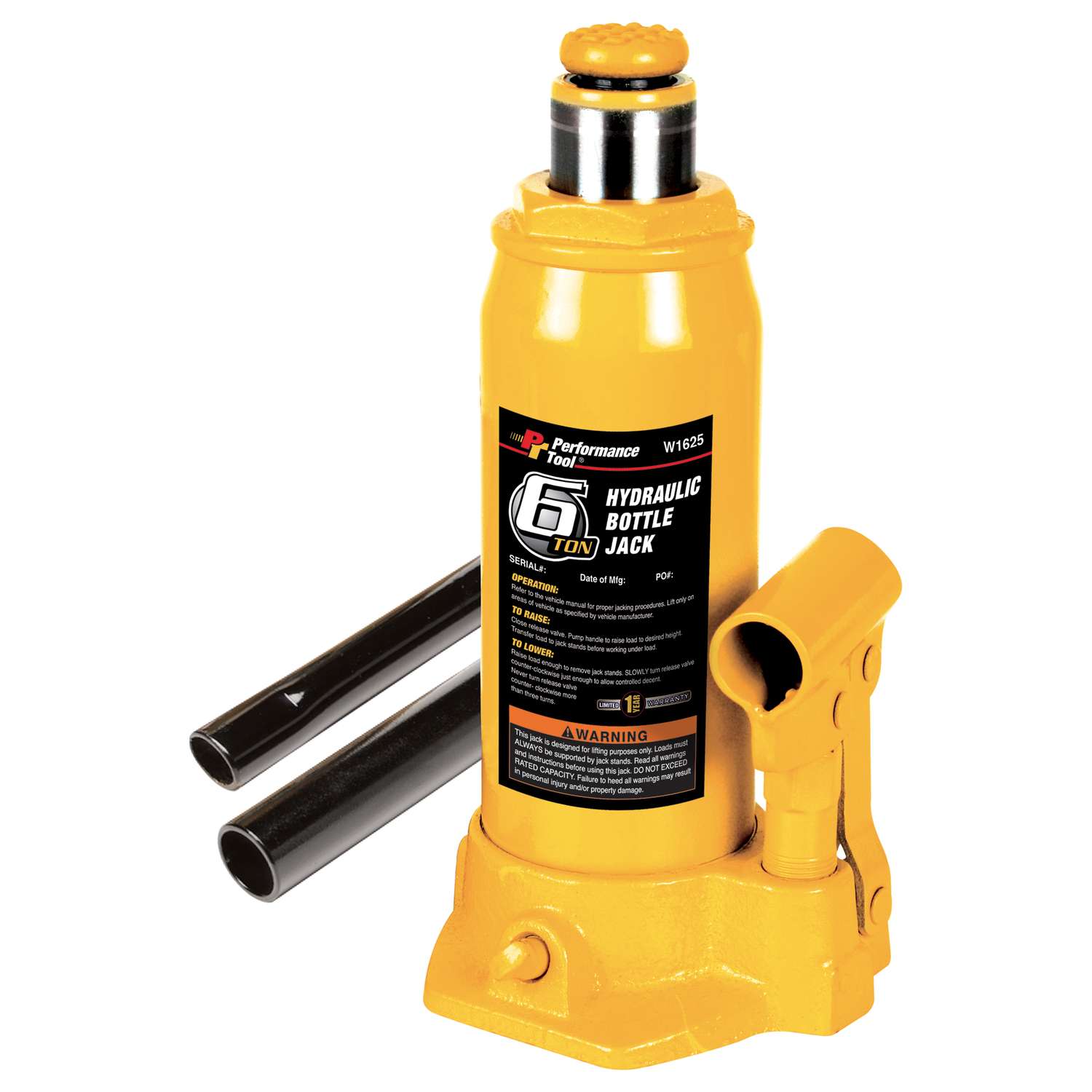 Performance Tool Hydraulic 6 ton Automotive Bottle Jack Ace Hardware