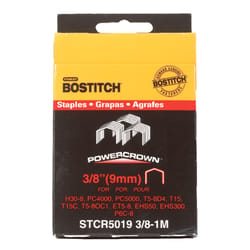 Bostitch PowerCrown 7/16 in. W X 3/8 in. L 18 Ga. Wide Crown Staples 1000 pk