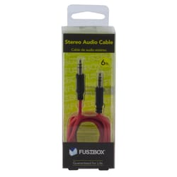 Fusebox Black/Red Auxillary Audio Cable For All Mobile Devices 6 L