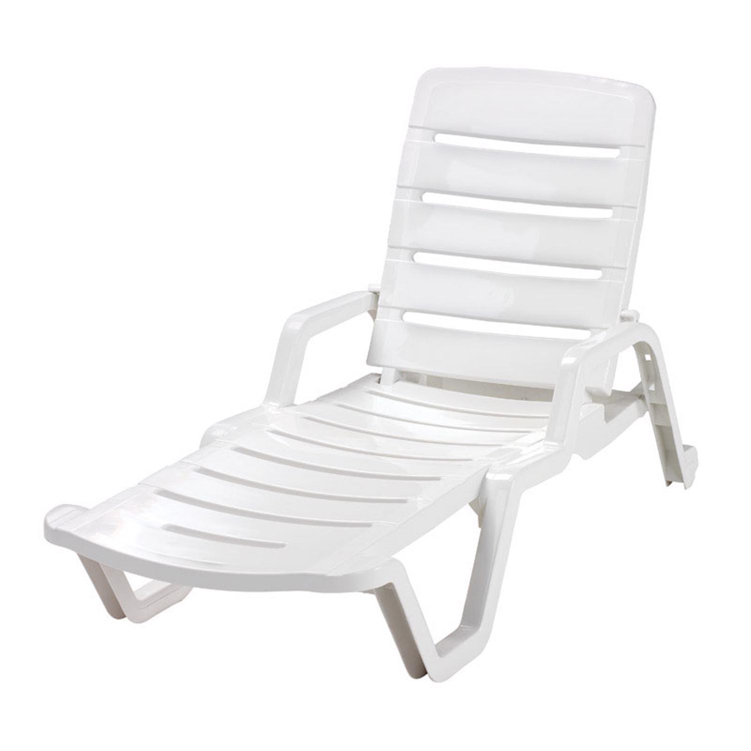 Adams White Polypropylene Frame Chaise Lounge