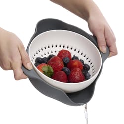 HIC Kitchen Black/White Plastic Colander Bowl