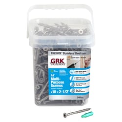 GRK Fasteners No. 10 in. X 2-1/2 in. L Star Flat Head W-Cut Multi-Purpose Screws