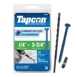 Tapcon 1/4 in. in. X 3-3/4 in. L Star Flat Head High/Low Concrete Screws