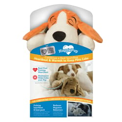 Huggie Pup Brown/White Plush Puppy Dog Toy 1 pk