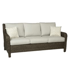 Living Accents Rochdale Brown Wicker Frame Sofa Gray