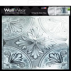 WallWear .01 in. H X 8 in. L White/Silver Metal/Plastic Wall Tile
