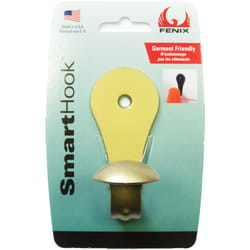 FENIX SmartHook 3.5 in. L Satin Brass Steel Contemporary Hook 15 lb. cap. 1 pk