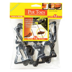 Pot Toes 3 in. H Black Plastic Plant Stand