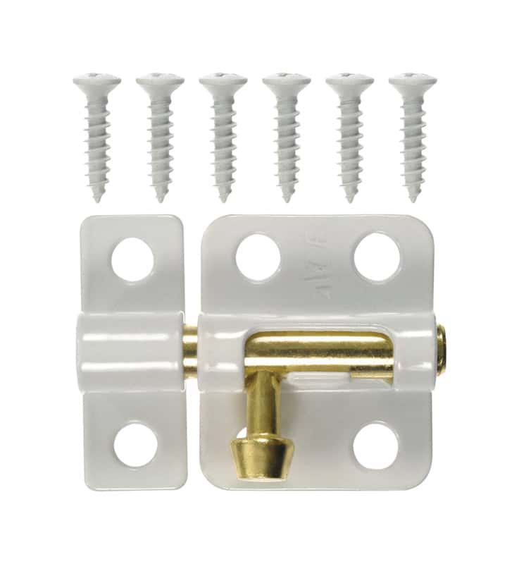Ace 0.62 in. L White Steel Barrel Bolt 1 pk Ace Hardware