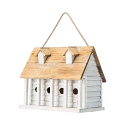 Glitzhome 12.25 in. H X 8.75 in. W X 14.25 in. L Metal and Wood Bird House