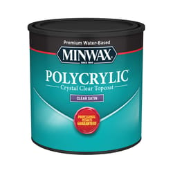 Minwax Polycrylic Satin Crystal Clear Water-Based Polyurethane 0.5 pt