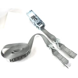 Keeper 1 in. W X 15 ft. L Gray Tie Down w/Ratchet 666 lb 1 pk