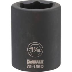 DeWalt 1-1-16 in. X 3/4 in. drive SAE 6 Point Impact Socket 1 pc