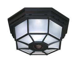 Heath Zenith Motion-Sensing Hardwired Incandescent Black Ceiling Light