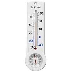 La Crosse Technology Analog Thermometer with Hygrometer Plastic White 10.13 in.