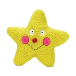 Boss Pet Zanies Yellow Berber Smiling Star Dog Toy 7.5 in. 1 pk