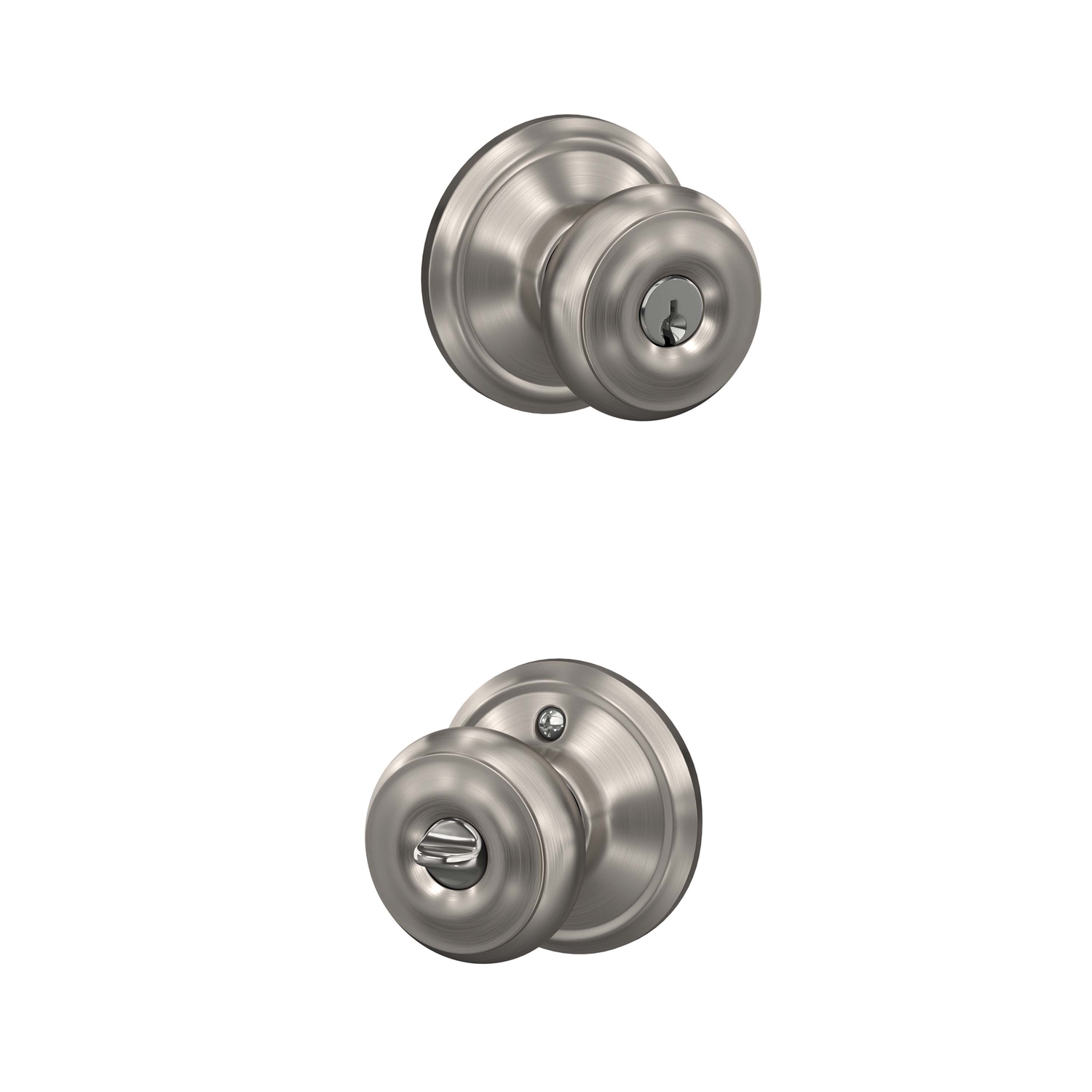 Schlage Georgian Satin Nickel Entry Lockset ANSI Grade 2 1-3/4 in ...
