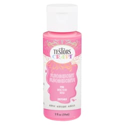 Testors Fluorescent Pink Water-Based Craft Paint Interior 2 oz