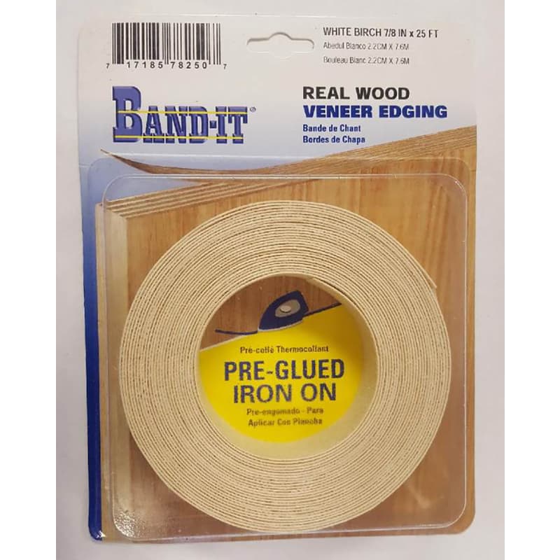 Band-It .030 in. T X 7/8 in. W X 8 ft. L White Birch Edge Banding