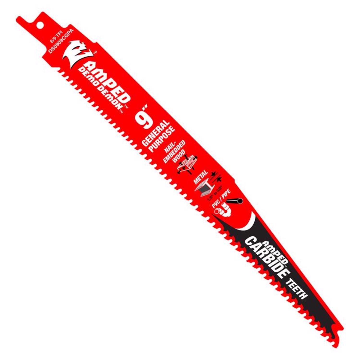Diablo Demon Amped 9 in. Carbide Reciprocating Saw Blade Set 6/9 TPI 3 pk Sansujyuku sansujyuku.com