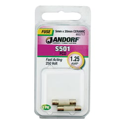 Jandorf S501 1.25 amps Fast Acting Fuse 2 pk