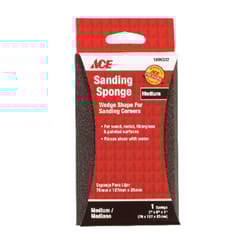 Ace  5 in. L x 3 in. W x 1 in.  80 Grit Medium  Wedge  Sanding Sponge 