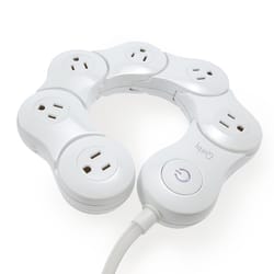 Quirky Pivot Power 5 ft. L 6 outlets Surge Protector White 1080 J