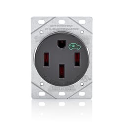 Leviton 50 amps 250 V Single Black Outlet 14-50R 1 pk