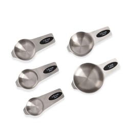 Mrs. Anderson's Baking Plastic/Stainless Steel Silver Measuring Cup Set