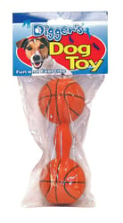 Boss Pet Digger's Orange Basketball Dumb Bell Latex Squeaky Dog Toy Large 1 pk