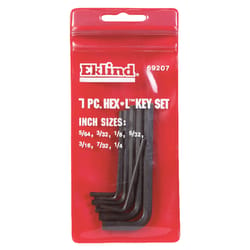 Eklind Hex-L 5/64" to 1/4" SAE Short Arm Hex L-Key Set 7 pc