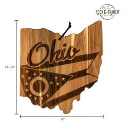 Totally Bamboo Rock & Branch 12 in. L X 13.5 in. W X 0.63 in. Acacia Wood Ohio Serving & Cutting Boa