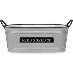 Panacea 6.75 in. H X 16 in. W Metal Milkhouse Feed & Seed Co Planter White