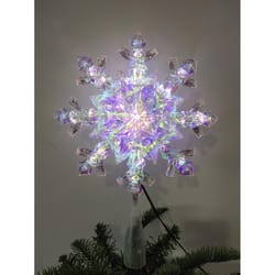 Celebrations LED Cool White Snowflake Tree Topper 9.25 in.