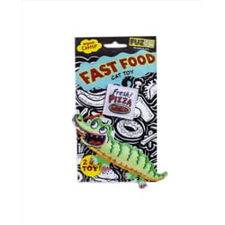 Fuzzu Fast Food Multicolored Gator and Pizza Catnip Toy One Size Ah 1 pk