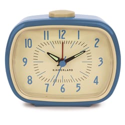 Kikkerland Design 4 in. Blue Alarm Clock Analog Battery Operated